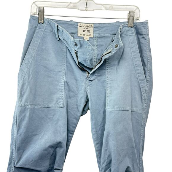 Nili Lotan Womens Cropped Pants 111/88 80NL Blue Army Military Jogger Size 4 - Picture 7 of 10